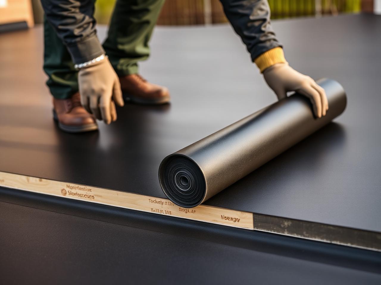 Naadloze EPDM-membraan op garage