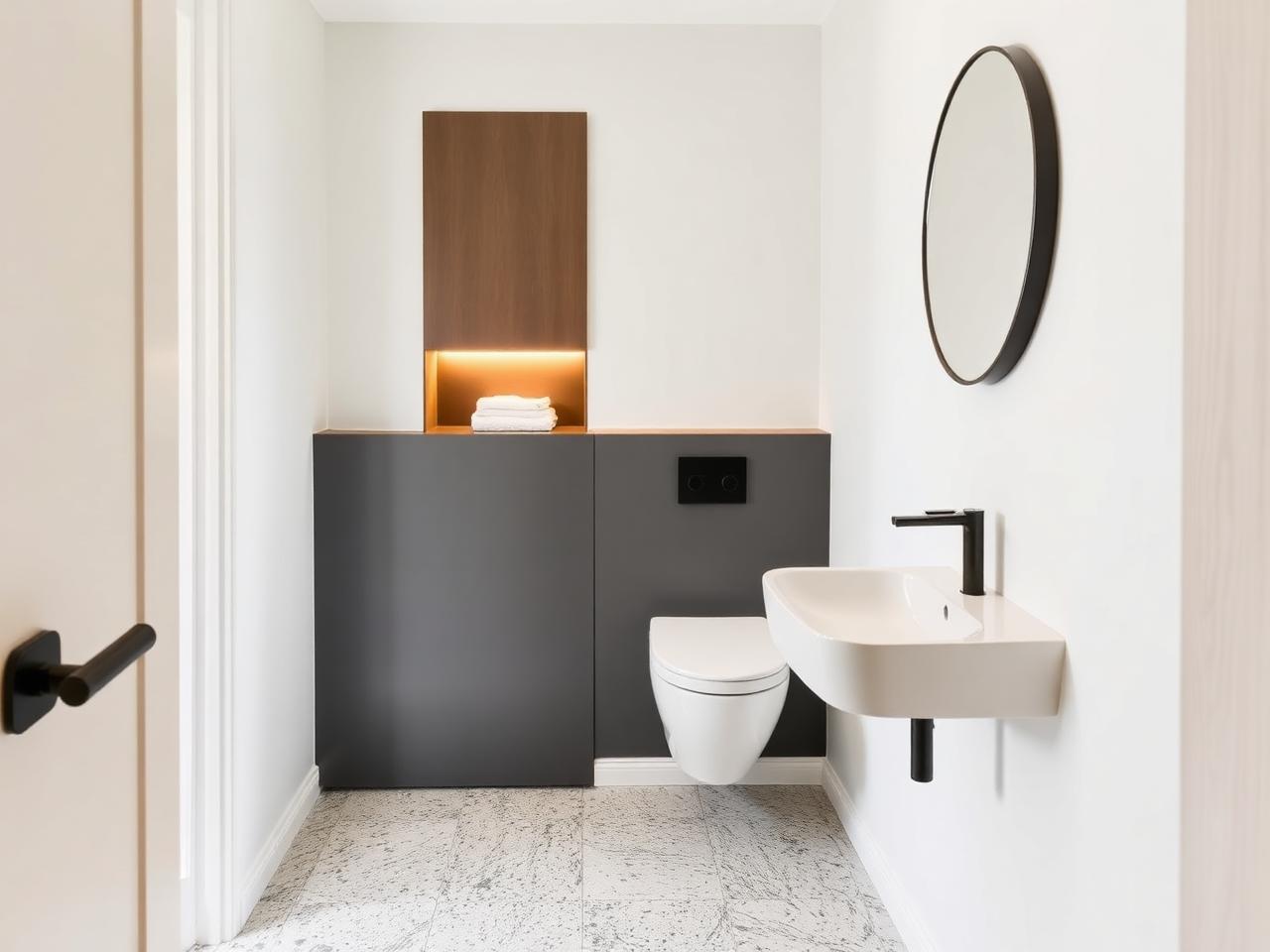 Minimalistisch toilet — wandhangend